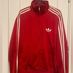 Mens Large Adidas track jacket - Red